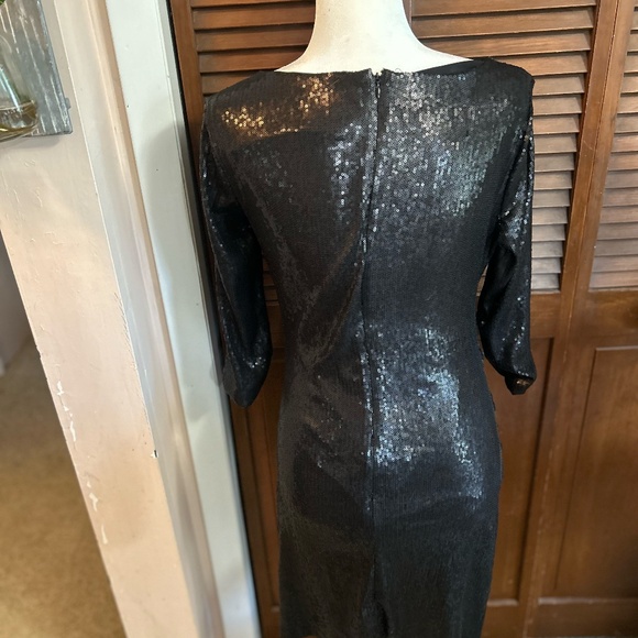 Parker Black Sequined Cocktail Dress - Picture 4 of 10